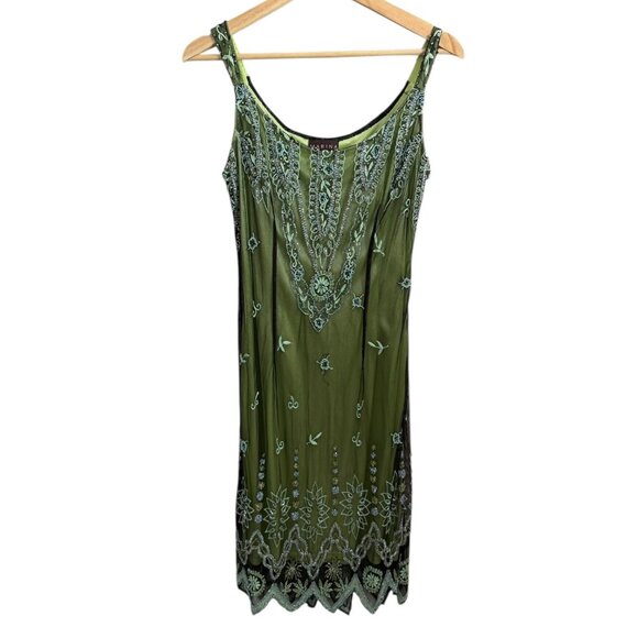 fairy beaded dress Vintage silk print beaded fairy dress + scarf main image 0